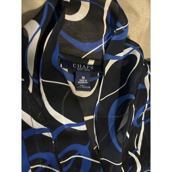 Chaps Women’s Long Bell Sleeve Top Size M See-through Pleated Multicolor - Picture 7 of 10